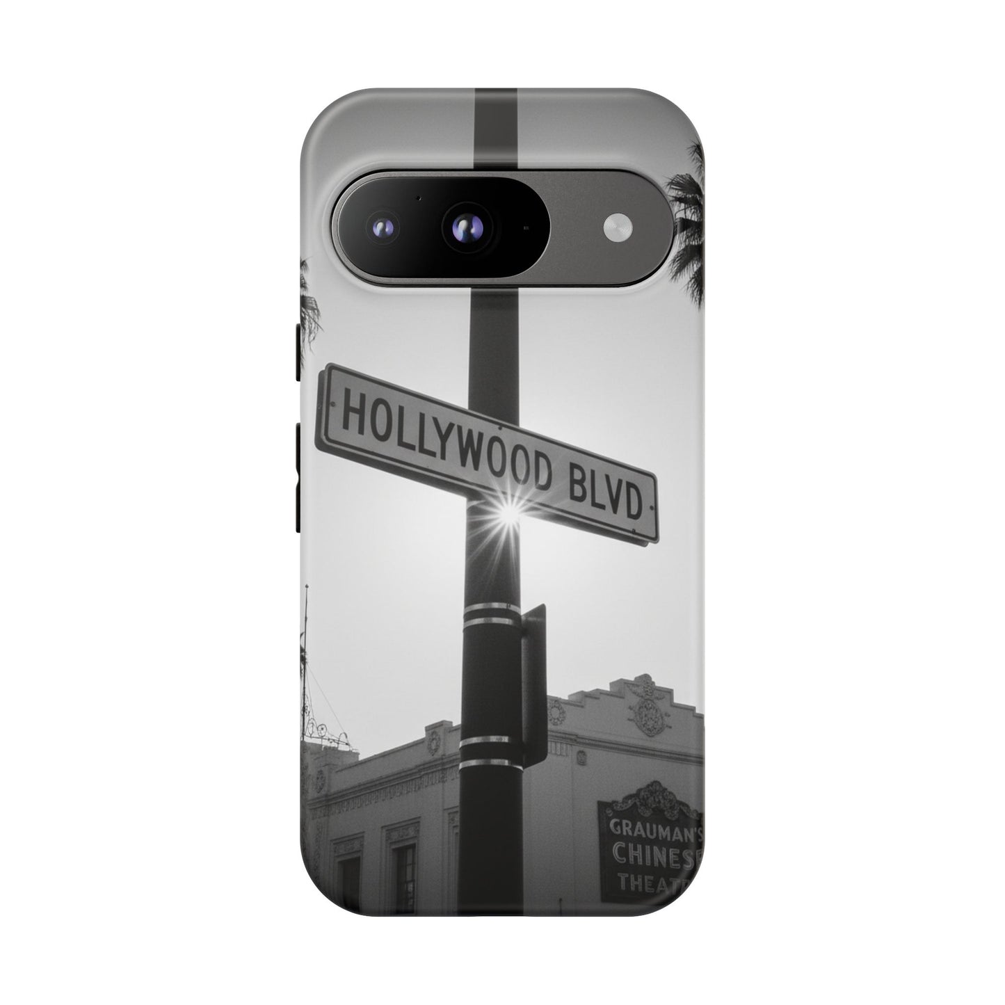 Hollywood Blvd Phone Case | Vintage Los Angeles Street Sign | Black & White LA Aesthetic
