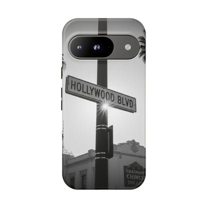 Hollywood Blvd Phone Case | Vintage Los Angeles Street Sign | Black & White LA Aesthetic