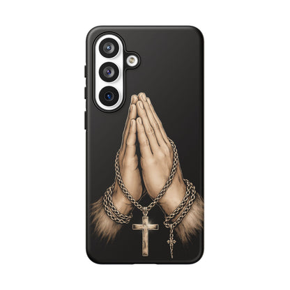 Praying Hands Cross Phone Case – Christian Faith Scripture Cover