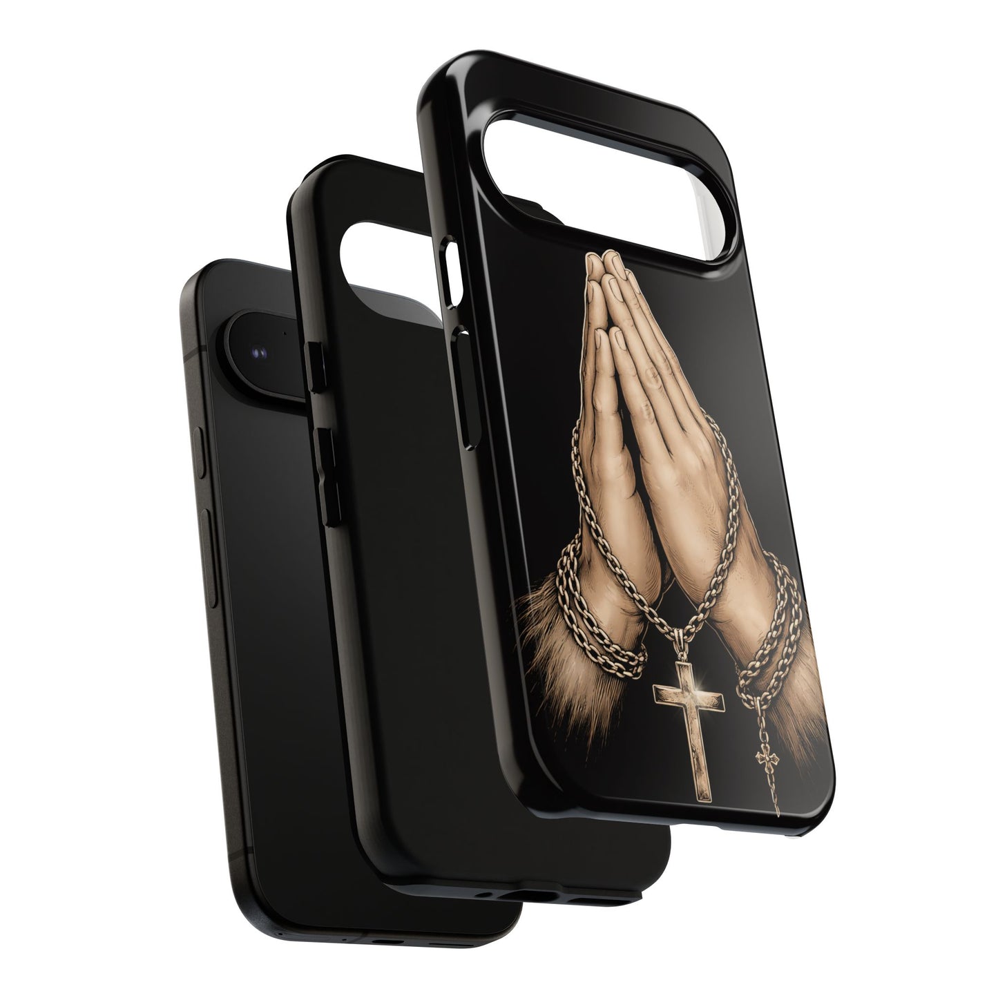 Praying Hands Cross Phone Case – Christian Faith Scripture Cover