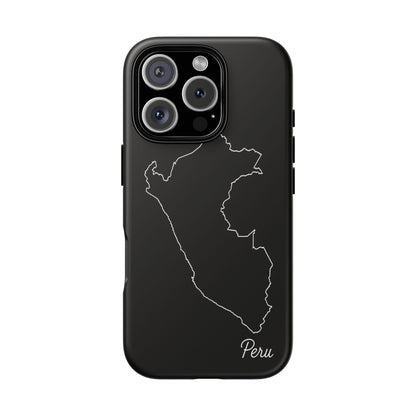 Peru Outline Phone Case – Minimal Country Map Tough Case (iPhone, Samsung, Pixel)
