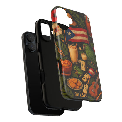 Puerto Rican Culture Phone Case | Boricua Icons Caribbean Aesthetic Tough Protective Case