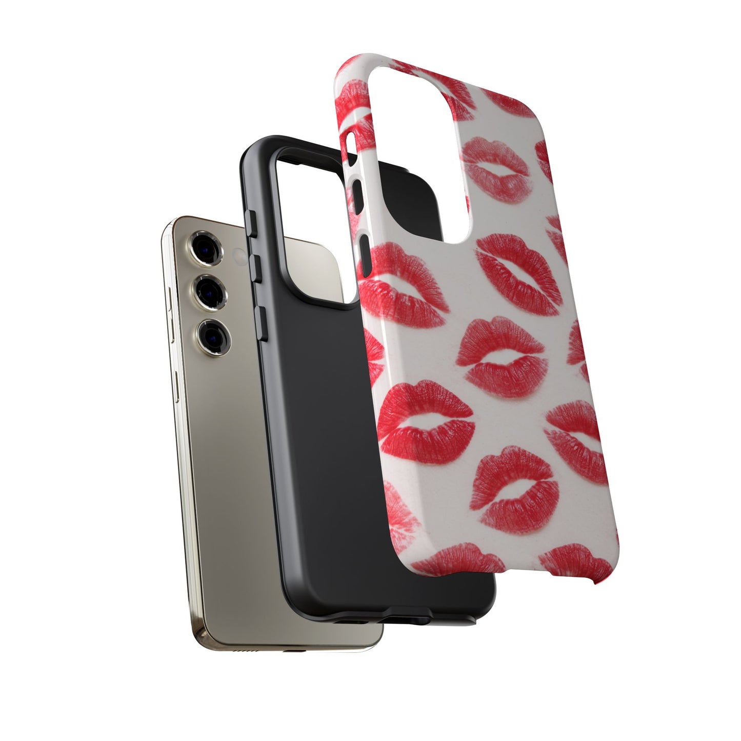 Red Lipstick Kiss Phone Case – Sexy Lip Print Pattern Tough Protective Cover