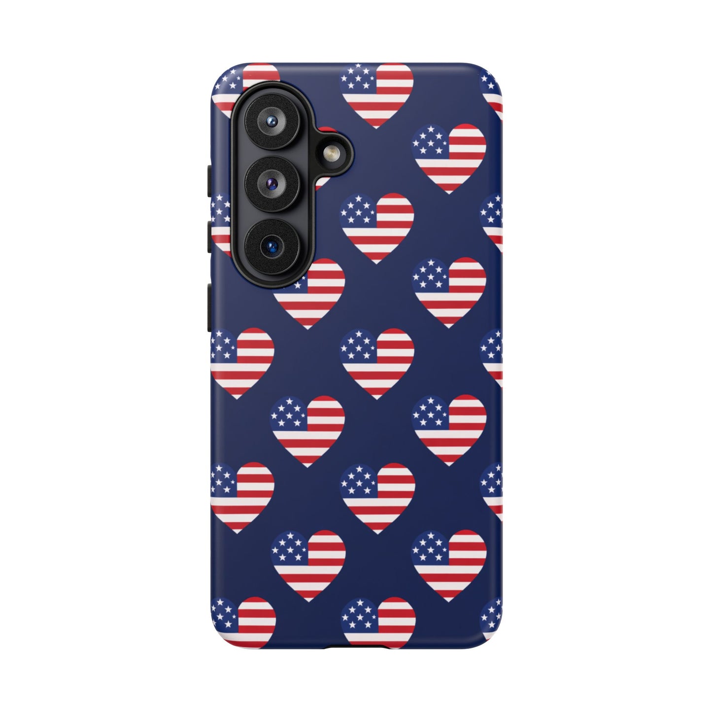 Patriotic American Flag Heart Phone Case – Tough Shockproof, USA Stars & Stripes for Iphone, Samsung Galaxy and Pixel