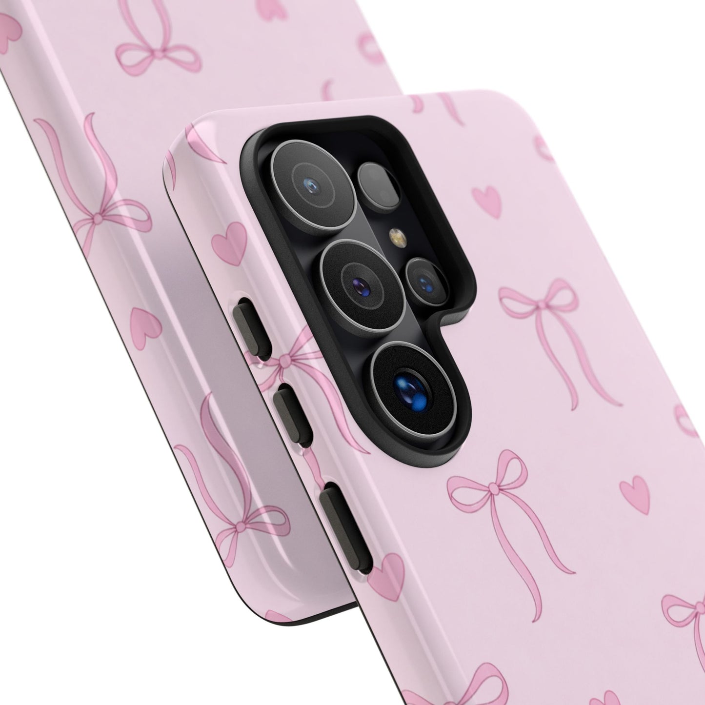 Pink Bow Heart Aesthetic Phone Case – Coquette Cute Tough Cover