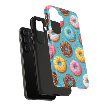 Cute Donut Pattern Phone Case – Colorful Sprinkles Dessert Design for Iphone, Samsung Galaxy and Pixel