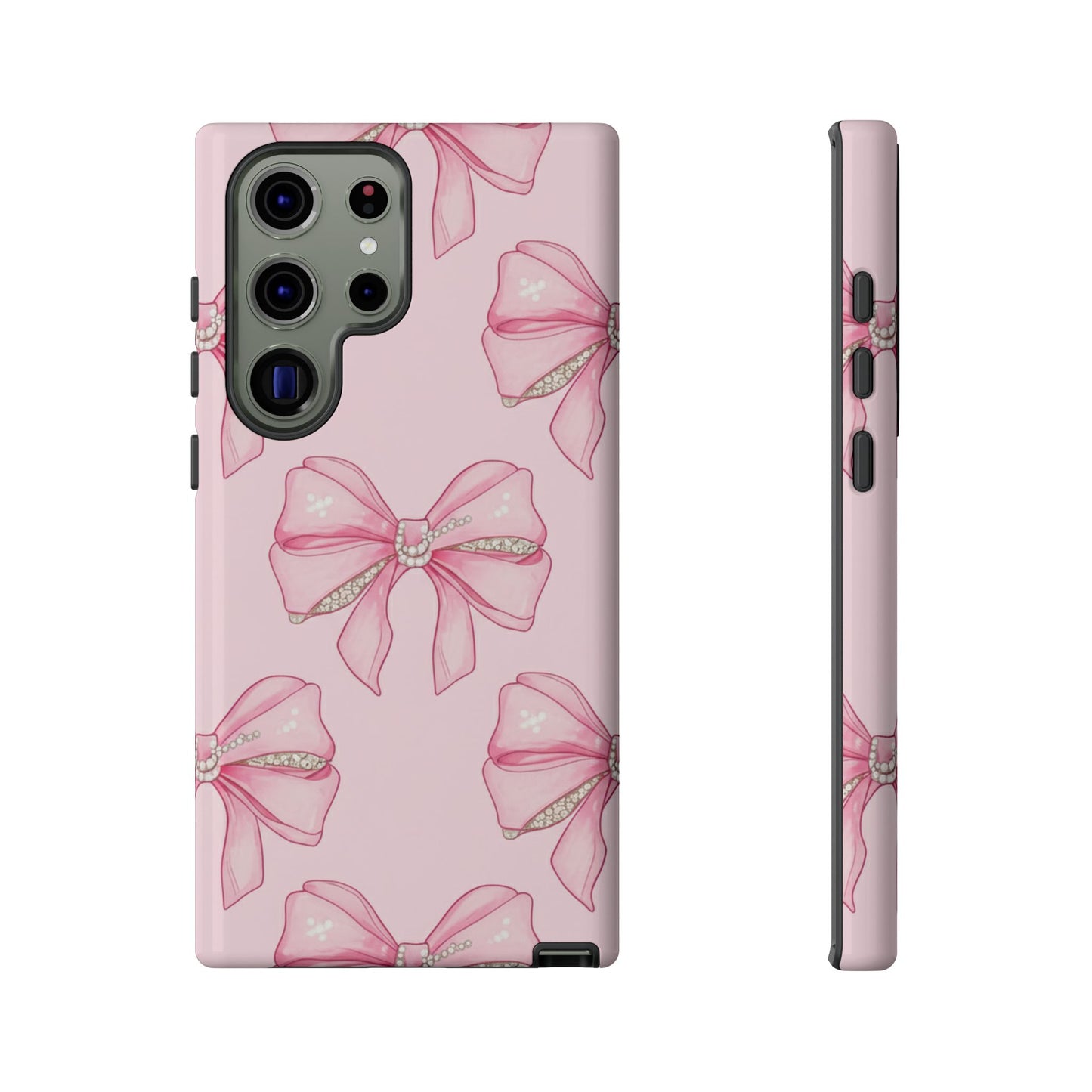 Pink Bow Pattern Phone Case | Coquette Aesthetic Tough Protective Case