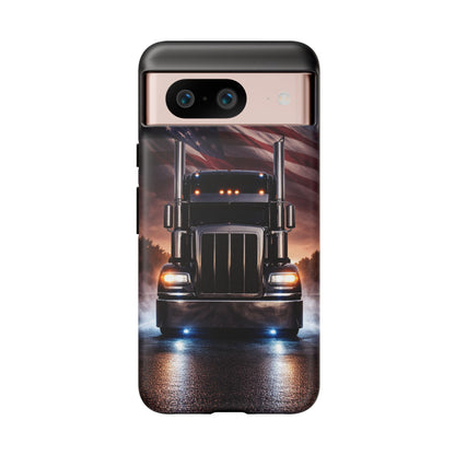 Semi Truck Phone Case American Flag Big Rig Trucker Gift iPhone Samsung