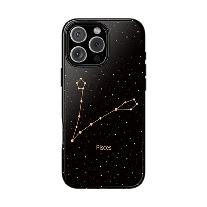 Pisces Zodiac Constellation Phone Case – Luxe Gold Celestial Cover