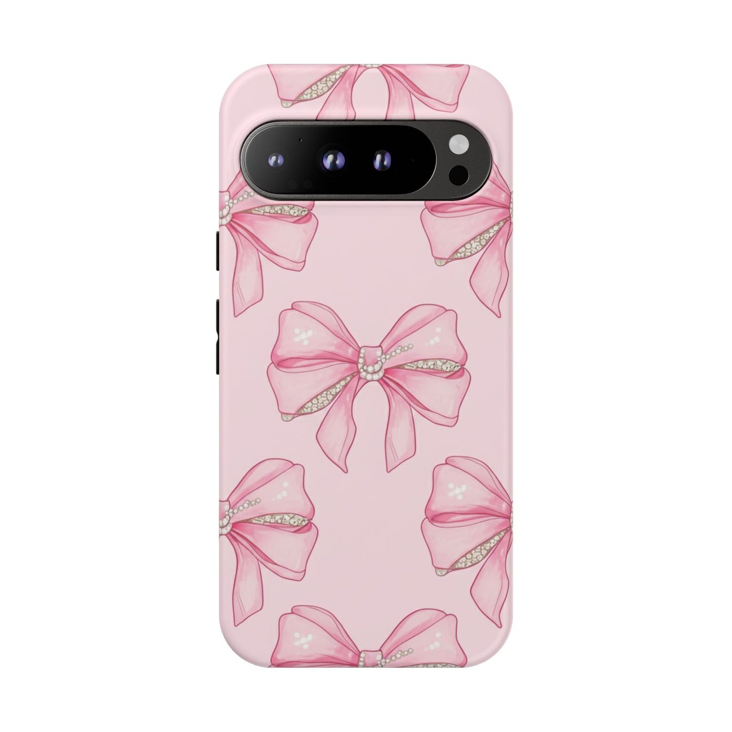 Pink Bow Pattern Phone Case | Coquette Aesthetic Tough Protective Case