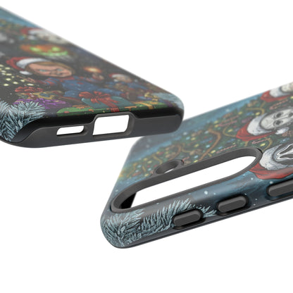 Christmas Horror Phone Case – Festive Slasher Collage Tough Case (iPhone, Samsung, Pixel)