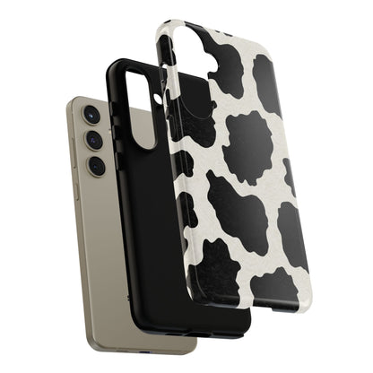 Black & White Cow Print Phone Case | Aesthetic Tough Protective Case