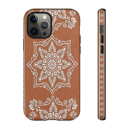 Talavera Terracotta Phone Case | Mexican Floral Pattern iPhone & Samsung Tough Case | Boho Clay Aesthetic Cover