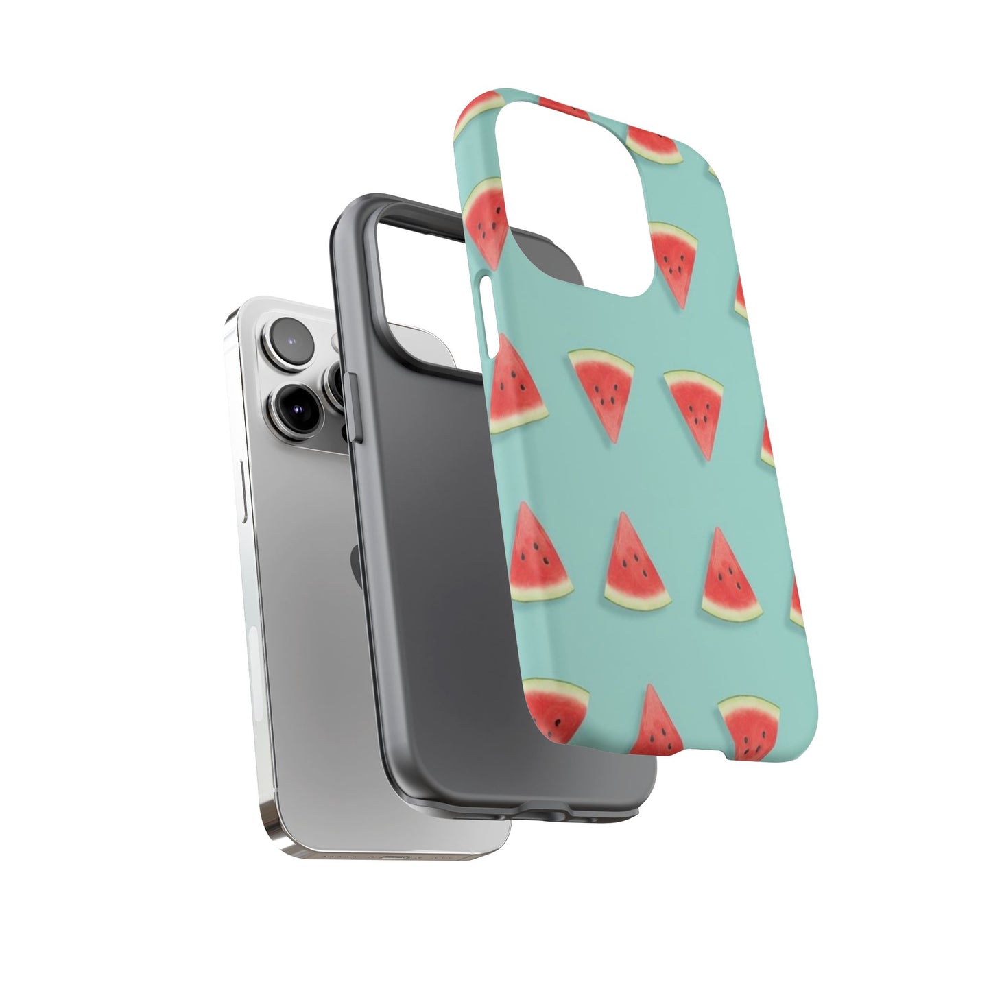 Watermelon Phone Case – Pastel Blue Summer Fruit Tough Case (iPhone, Samsung, Pixel)
