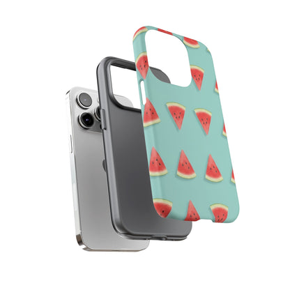 Watermelon Phone Case – Pastel Blue Summer Fruit Tough Case (iPhone, Samsung, Pixel)