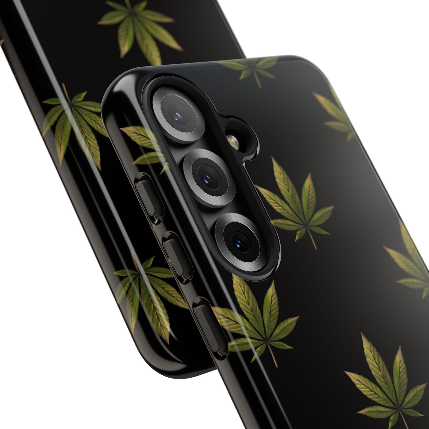 Cannabis Leaf Phone Case Green Weed Leaf Pattern Tough Protective Cover