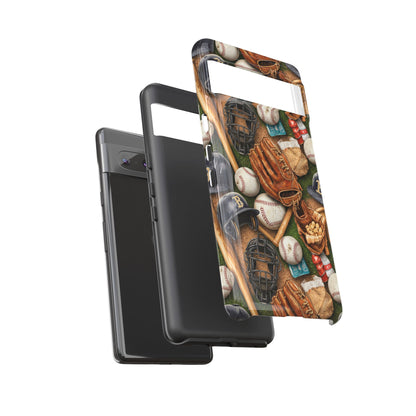 Baseball Gear Collage Phone Case – Vintage Baseball Equipment Sports Tough Case
