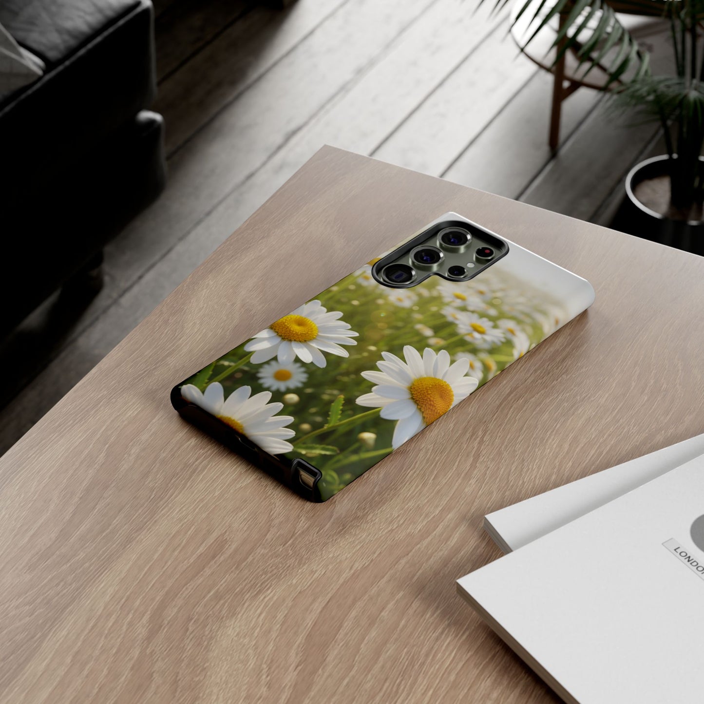 Daisy Phone Case – Floral Spring Field Tough Protective Case (iPhone, Samsung, Pixel)