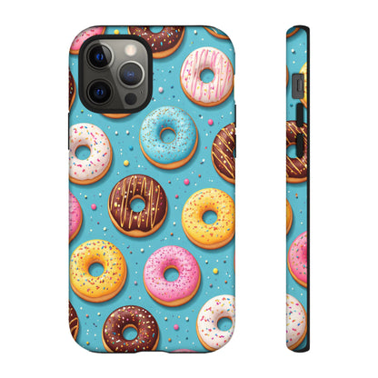 Cute Donut Pattern Phone Case – Colorful Sprinkles Dessert Design for Iphone, Samsung Galaxy and Pixel