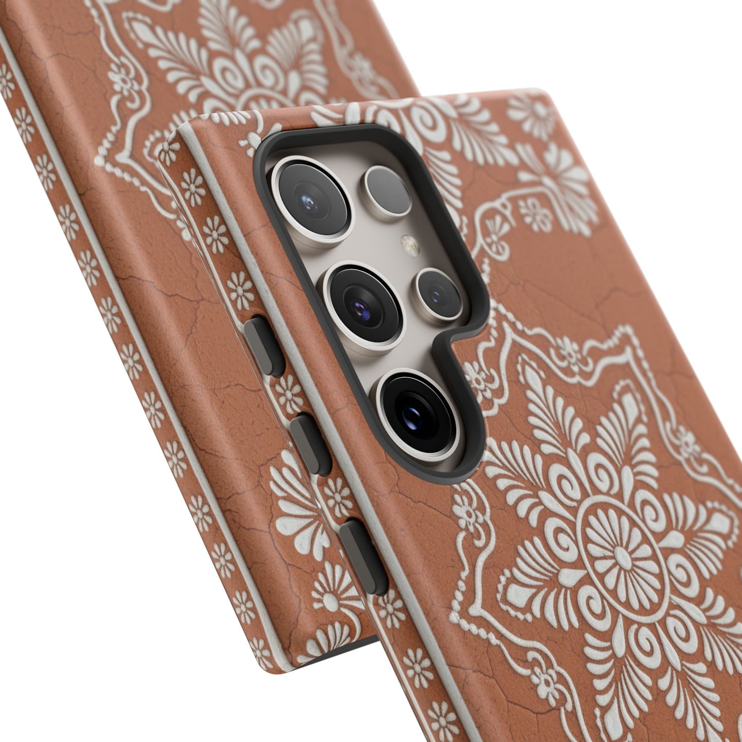 Talavera Terracotta Phone Case | Mexican Floral Pattern iPhone & Samsung Tough Case | Boho Clay Aesthetic Cover