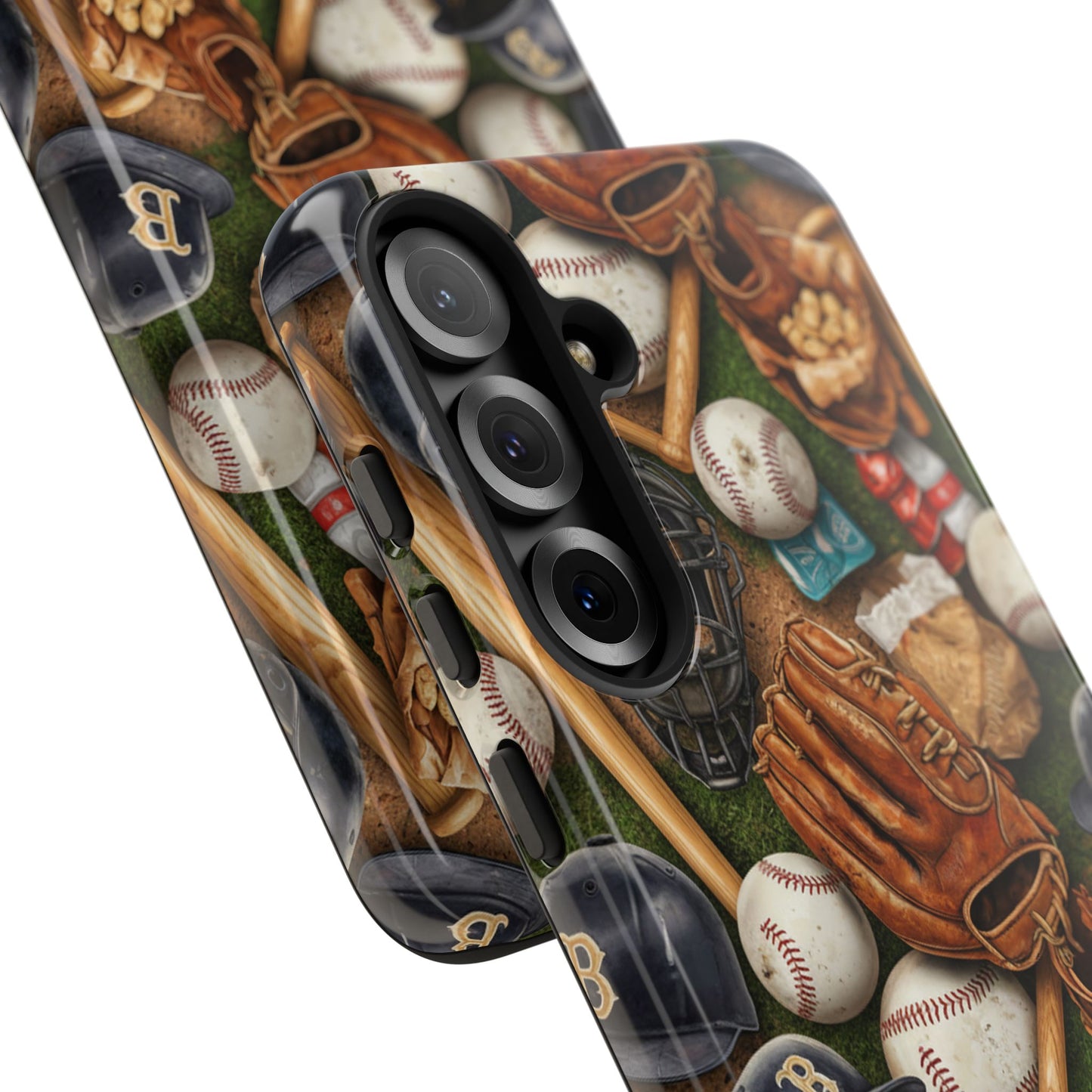 Baseball Gear Collage Phone Case – Vintage Baseball Equipment Sports Tough Case