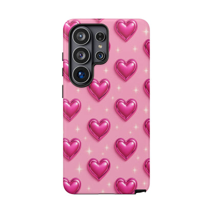 Pink Heart Pattern Phone Case | Tough Protective Case for Iphone, Samsung Galaxy and Pixel