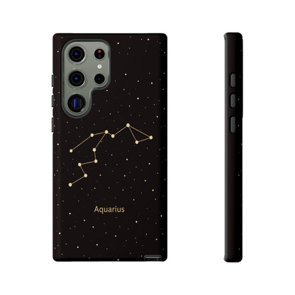 Aquarius Zodiac Constellation Phone Case – Luxe Gold Celestial Cover