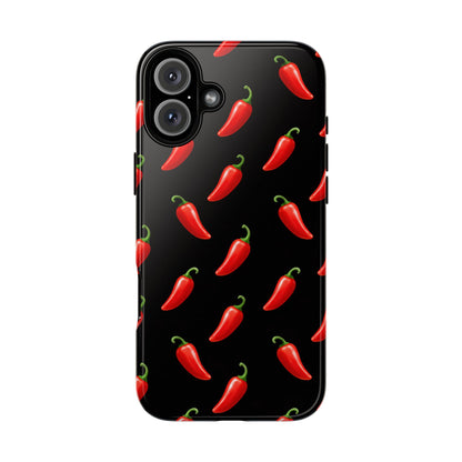 Spicy Chili Pepper Phone Case – Black Cute Hot Pepper Tough Cover for Iphone, Samsung Galaxy and Pixel