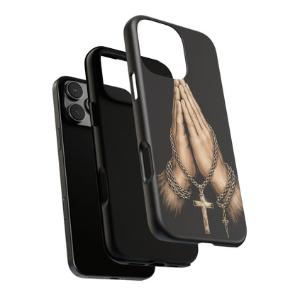 Praying Hands Cross Phone Case – Christian Faith Scripture Cover