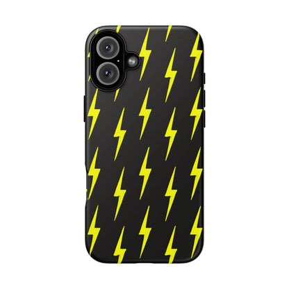 Yellow Lightning Bolt Tough Phone Case | Bold Electric Pattern Case for Iphone, Samsung Galaxy and Pixel