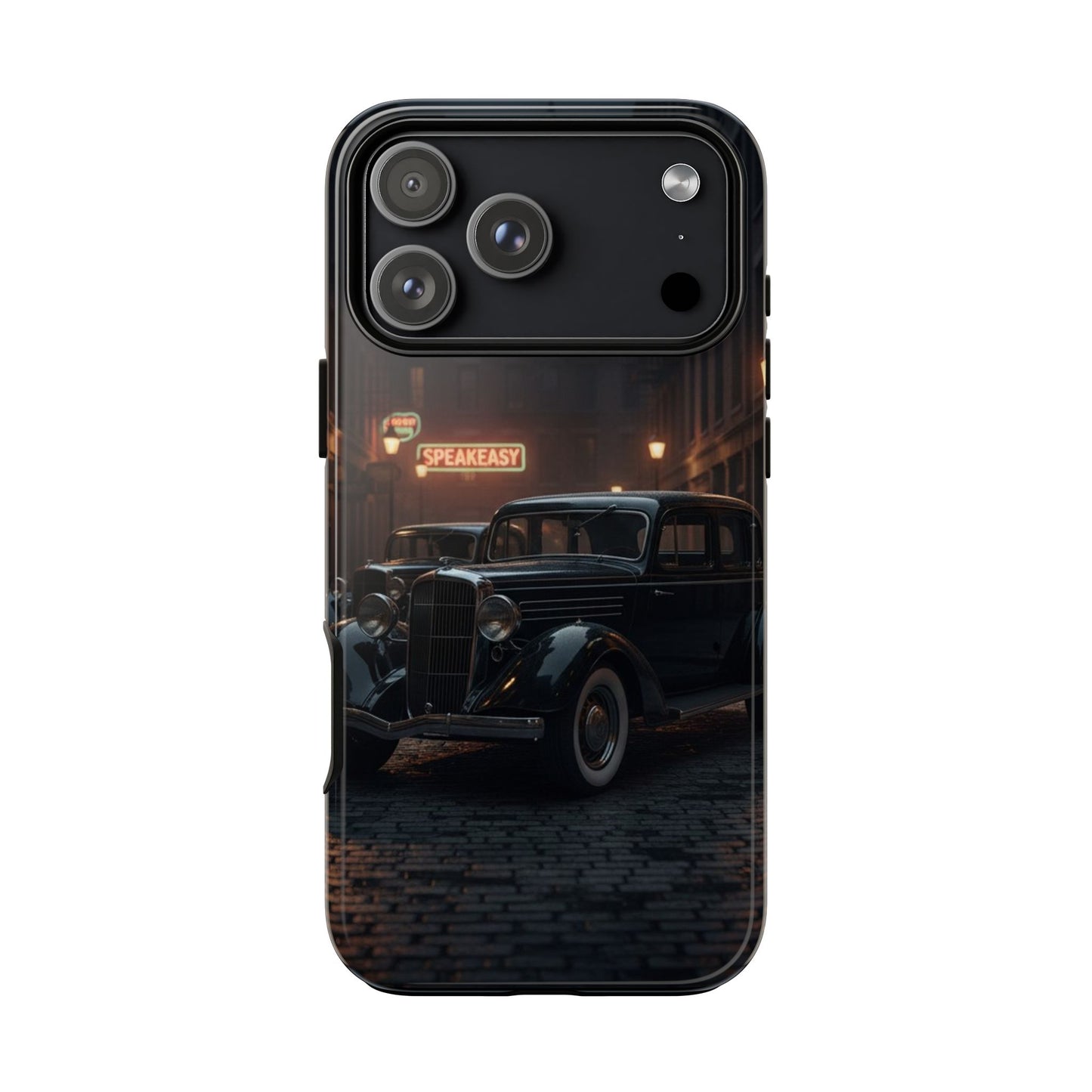 Vintage Classic Car Phone Case | Retro Noir Aesthetic | 1930s Street Scene Tough Case for iPhone & Samsung