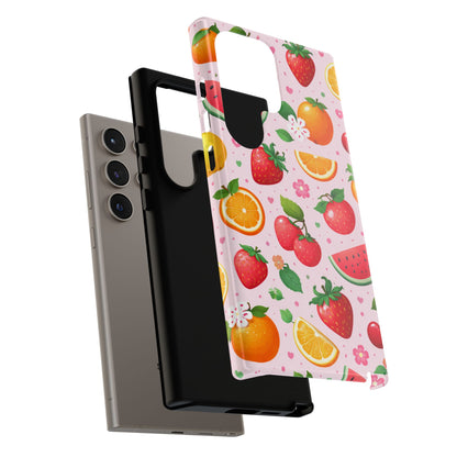 Fruit Phone Case – Tough Shockproof, Strawberry Cherry Citrus Summer Design for Iphone, Samsung Galaxy and Pixel