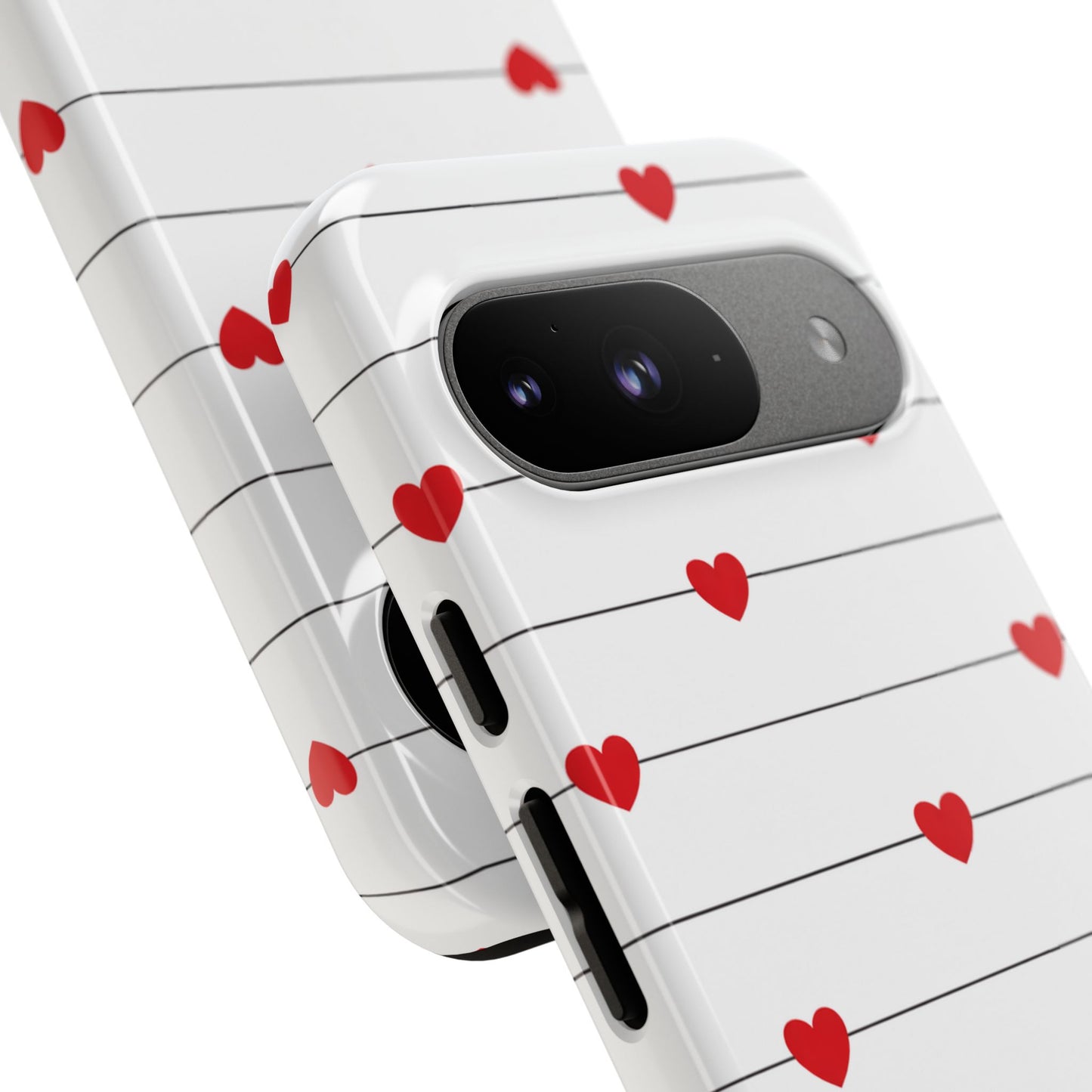 Red Heart Stripe iPhone Case | Tough Shockproof Love Aesthetic Cover