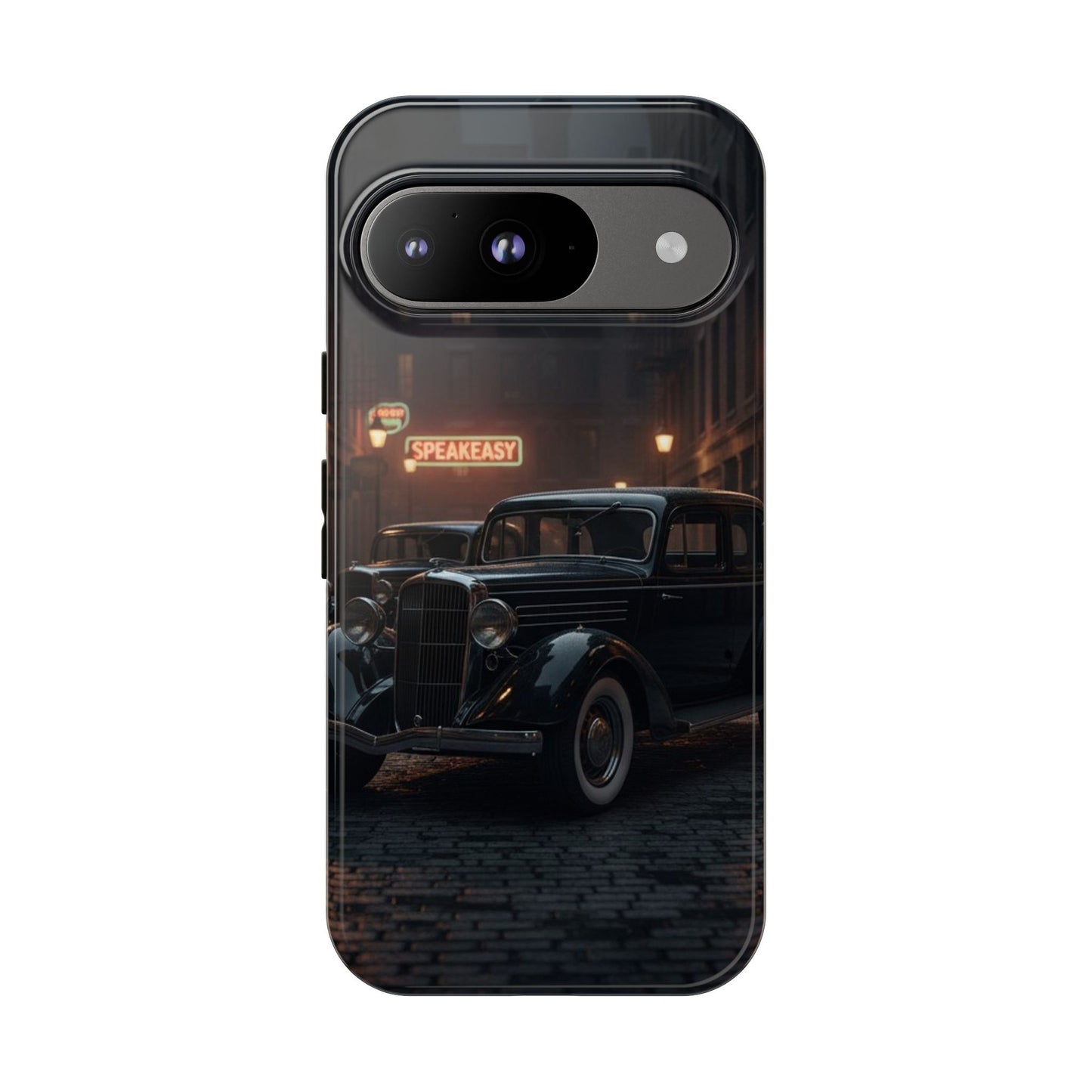 Vintage Classic Car Phone Case | Retro Noir Aesthetic | 1930s Street Scene Tough Case for iPhone & Samsung