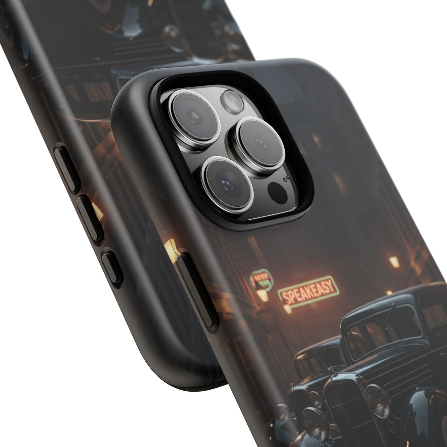 Vintage Classic Car Phone Case | Retro Noir Aesthetic | 1930s Street Scene Tough Case for iPhone & Samsung