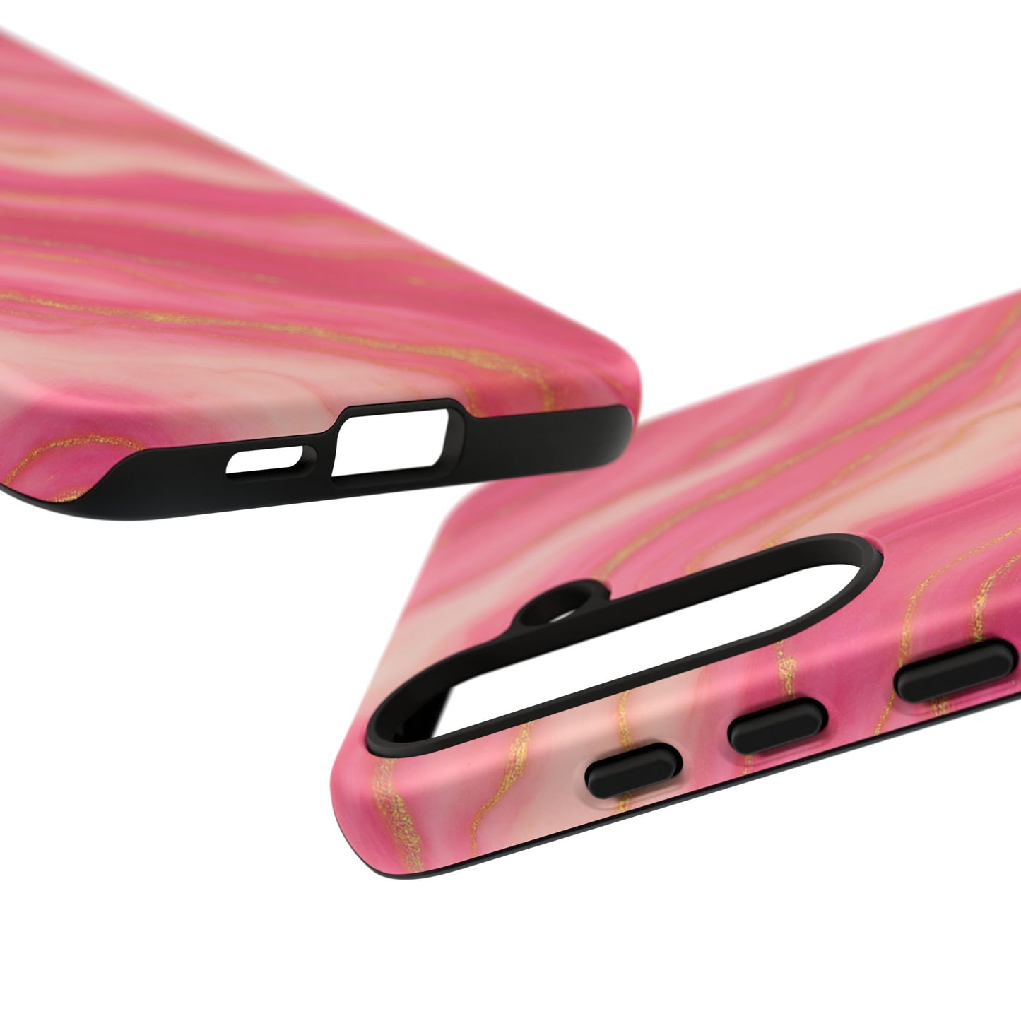 Pink Marble Phone Case | Rose Gold Swirl Aesthetic Tough Protective Case