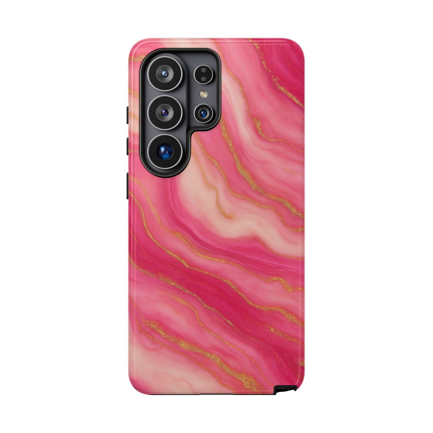 Pink Marble Phone Case | Rose Gold Swirl Aesthetic Tough Protective Case