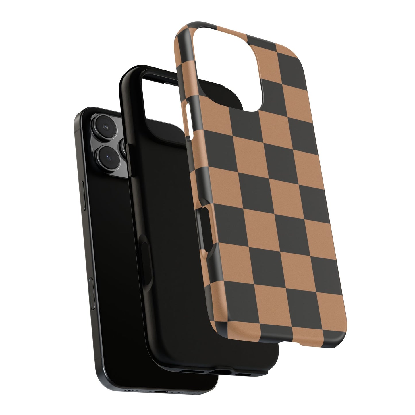Brown Checkerboard Phone Case | Aesthetic Tough Protective Case
