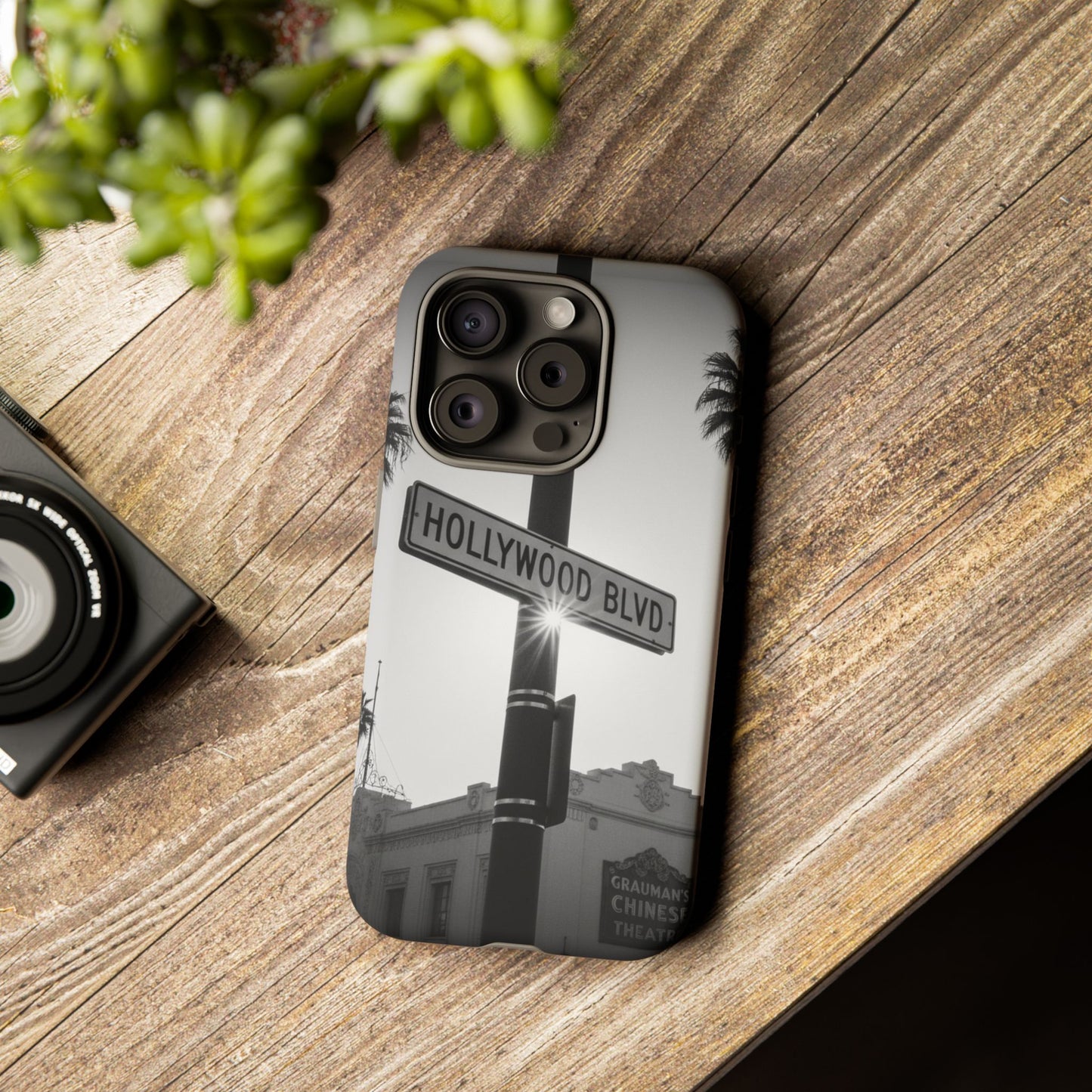 Hollywood Blvd Phone Case | Vintage Los Angeles Street Sign | Black & White LA Aesthetic