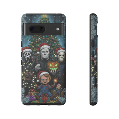 Christmas Horror Phone Case – Festive Slasher Collage Tough Case (iPhone, Samsung, Pixel)