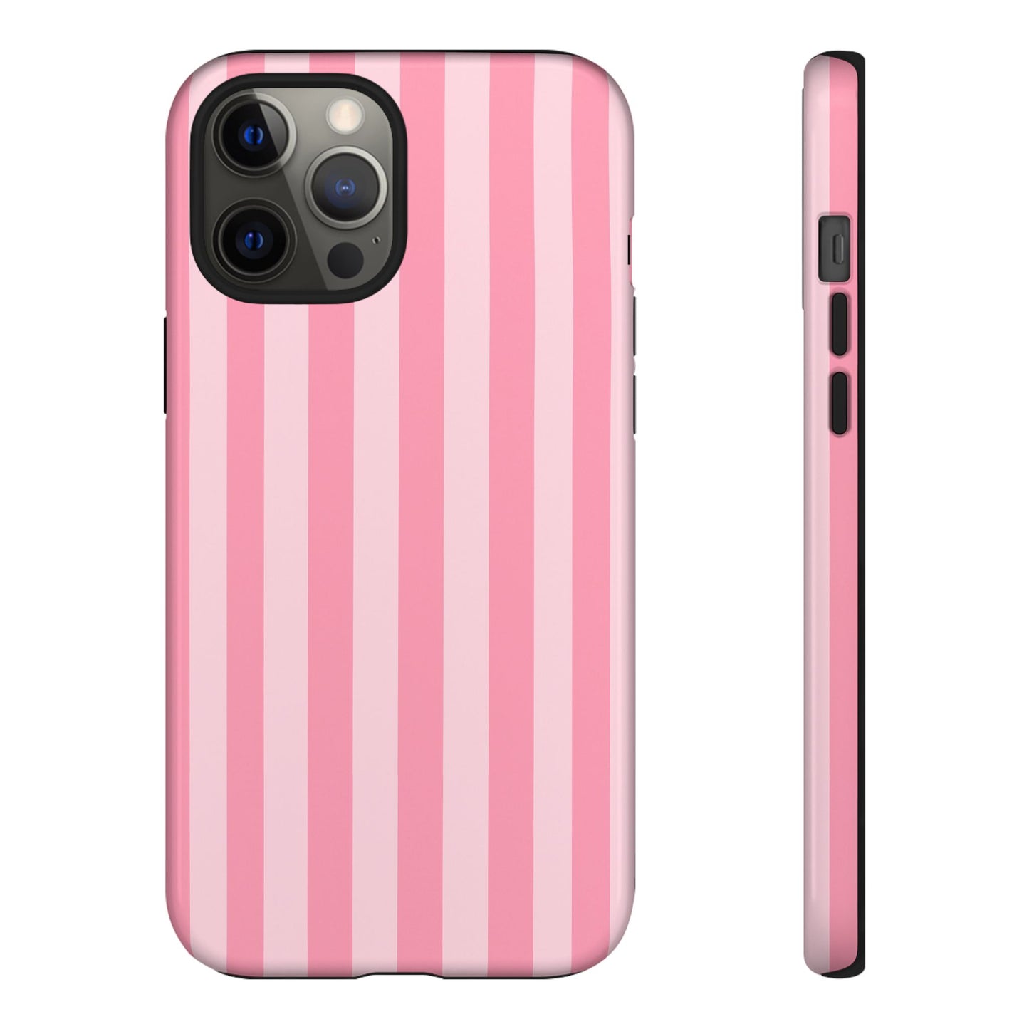 Pink Stripe Phone Case – Pastel Coquette Aesthetic Tough Protective Case