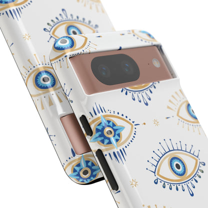 Blue Evil Eye Phone Case – Protective Slim Shockproof Cover for Iphone, Samsung Galaxy and Pixel