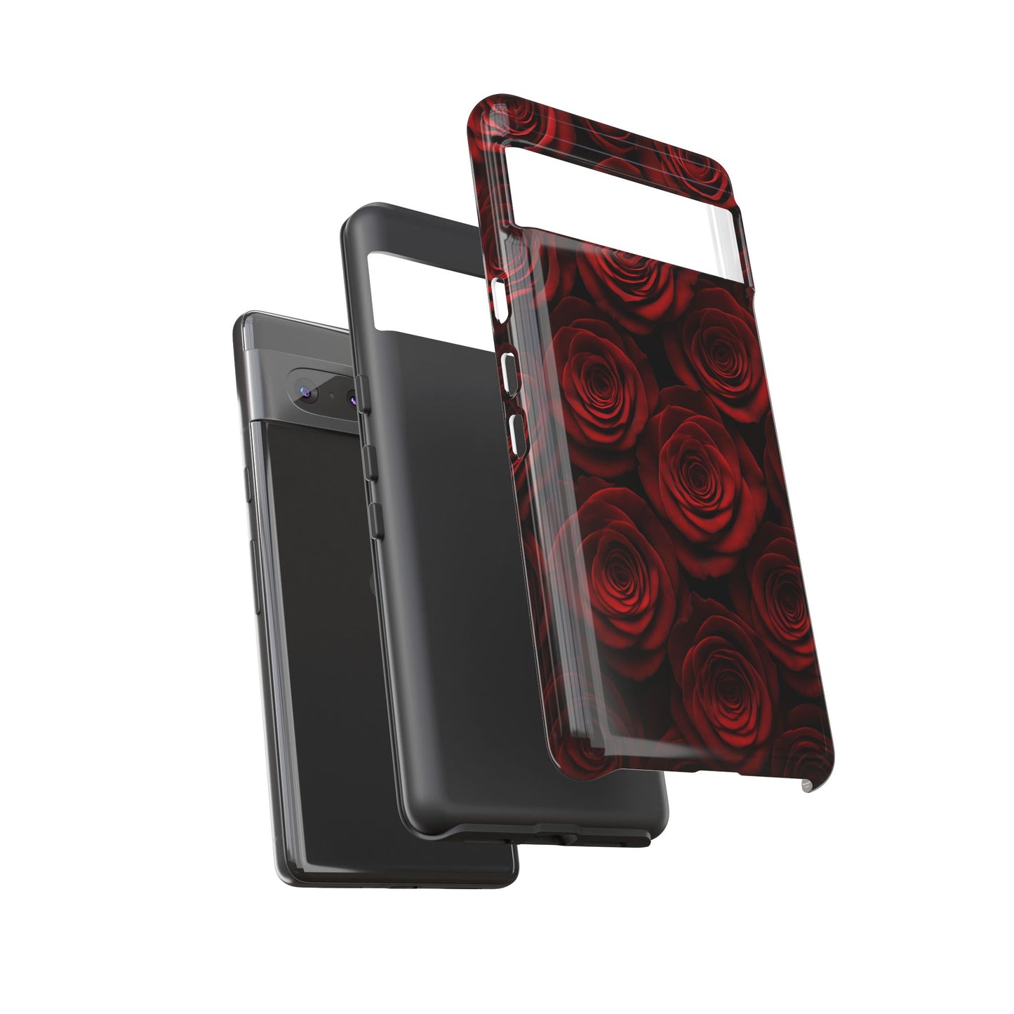 Dark Red Rose Phone Case – Gothic Floral Tough Case (iPhone, Samsung, Pixel)