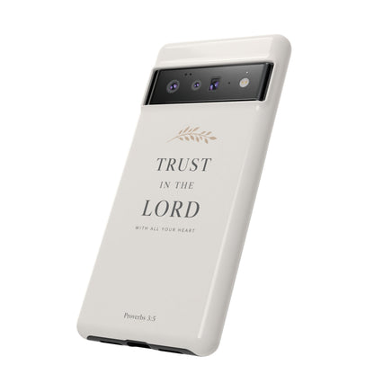 Proverbs 3:5 Christian Phone Case Trust in the Lord Minimalist Faith Cover
