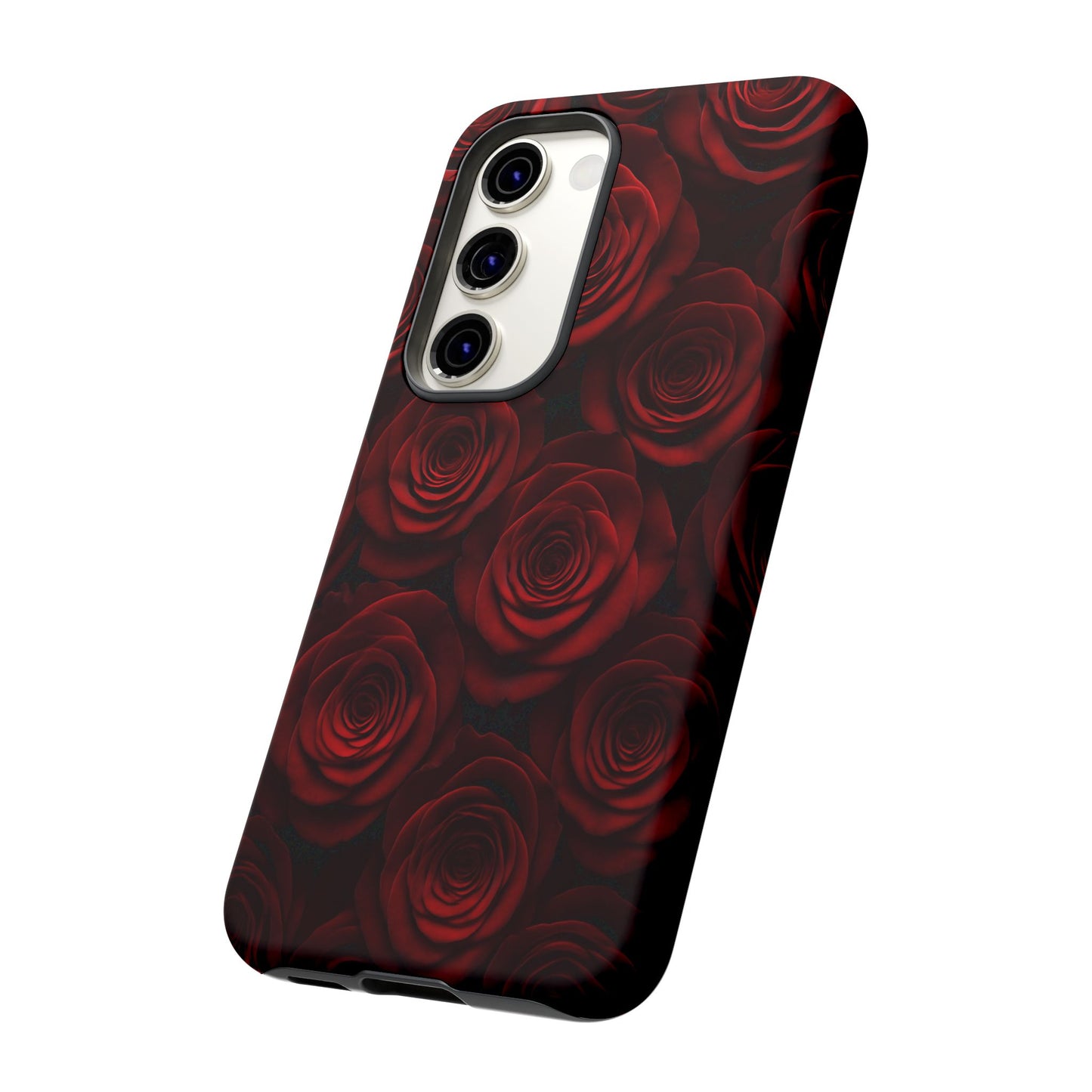 Dark Red Rose Phone Case – Gothic Floral Tough Case (iPhone, Samsung, Pixel)