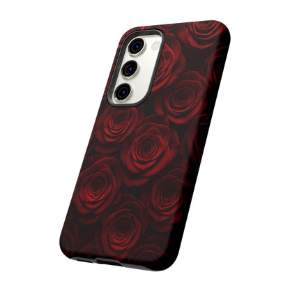 Dark Red Rose Phone Case – Gothic Floral Tough Case (iPhone, Samsung, Pixel)