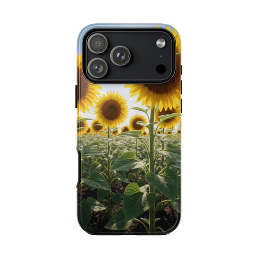 Sunflower Field Phone Case | Golden Hour Floral Aesthetic | Bright Summer Tough Case