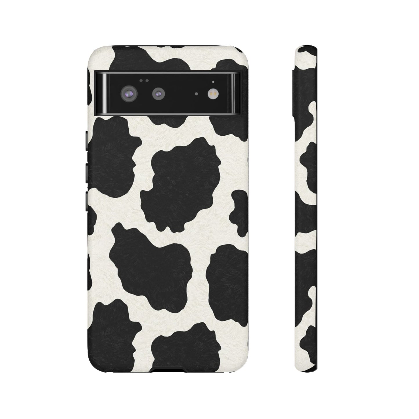 Black & White Cow Print Phone Case | Western Aesthetic iPhone & Samsung Tough Case