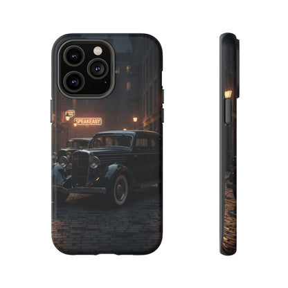 Vintage Classic Car Phone Case | Retro Noir Aesthetic | 1930s Street Scene Tough Case for iPhone & Samsung
