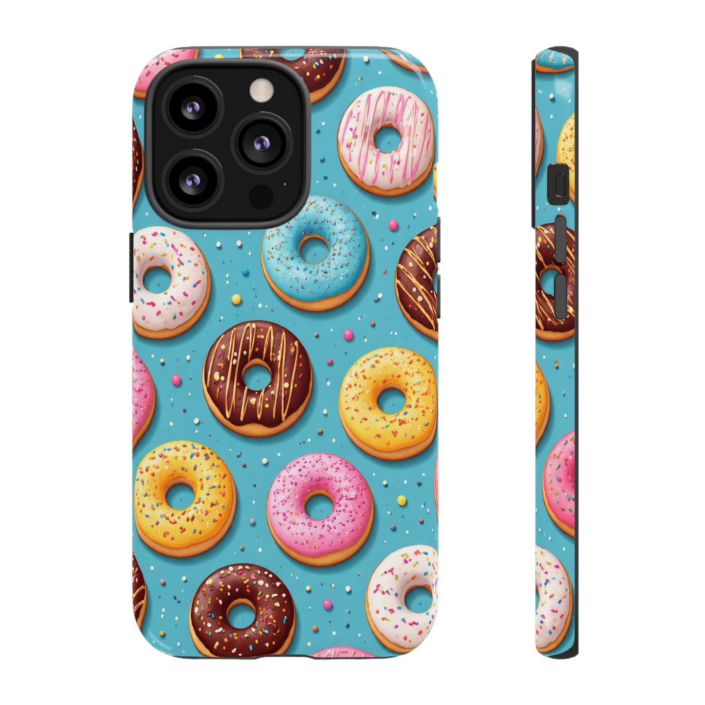 Cute Donut Pattern Phone Case – Colorful Sprinkles Dessert Design for Iphone, Samsung Galaxy and Pixel